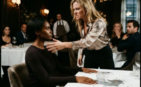 "Excuse me, I think you might be in the wrong section," Ashley Whitmore said with the practiced condescension of someone who'd never been challenged. Maya Brooks simply looked up and said, "I don't think so." The restaurant went quiet as Ashley's hand connected with Maya's face — but before anyone could react, Maya made a single phone call. Within nine minutes, three black SUVs pulled up outside, and the woman Ashley had just slapped calmly opened a leather portfolio. That night, the mayor's daughter learned exactly what happens when you choose the wrong person to humiliate — and watched her father's entire empire crumble in real time.