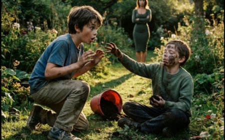 "His eyelids moved," the 10-year-old boy whispered, his hands covered in mud from the garden where the billionaire's silent, blind son spent every day. Nobody expected anything to happen when he pressed wet earth across the boy's face. Then Ethan Cross opened his eyes for the first time in his life, his mouth formed a broken sound — and his father collapsed to his knees, sobbing in a way no one had ever seen before.