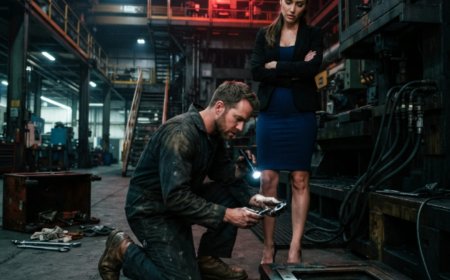 "Don't waste my time, fix it," CEO Madison Whitmore scoffed, arms folded, standing over Nathan Reed's scratched toolbox. She gave him two hours to find what 50 experts couldn't. Then he placed a coin on the $80 million machine — and followed a tapping sound no one else heard. But when he uncovered the truth beneath the foundation, Victor Langford made sure the machine would never run again. He didn't count on a single father's daughter carrying a voice recorder.