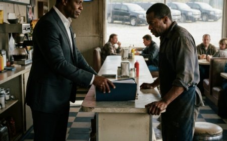 "I don't understand," Jeremiah stammered as the man in the tailored suit pushed a thick folder across the counter. Just minutes earlier, officers had arrived to seize his diner forever. The neighbors who mocked his kindness watched from their booths, ready to say "I told you so." Then the same homeless stranger he'd fed night after night stepped out of a black SUV — and spoke one sentence that made the whole room go silent. But the truth about who this man really was... and why he'd been watching Jeremiah all along... would change everything.