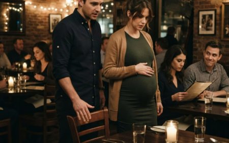 "I'm glad you came," I said, pulling out her chair while my so-called friends watched in stunned silence. They had picked a visibly pregnant woman for my blind date as some kind of joke — but the moment Harper Wells sat down, something shifted. She wasn't humiliated. She was sharp, guarded, and absolutely unforgettable. Then her phone buzzed, the color drained from her face, and one name on the screen changed everything I thought I knew about that night.