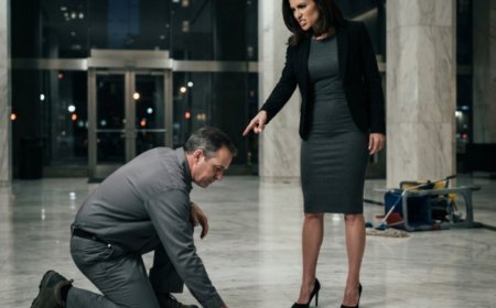 "He'll be there," the janitor said calmly, then picked up his sandwich and took another bite. Her black belt bodyguard had just challenged him to a public fight in front of everyone — and the man with the mop didn't even flinch. When the match finally happened, 200 employees watched something that shattered every assumption they had. And the apology that came the next morning left the entire company speechless.