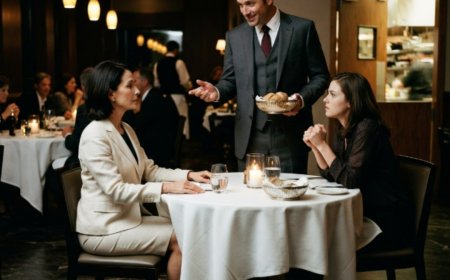 "Just so we're aligned for future visits," the manager said as he picked up their bread basket, explaining the dress code to the woman in the linen blazer. She didn't argue. She didn't show a card or mention her name. She finished her dessert, tipped forty percent, and went home. Then at 8:00 the next morning, Gerald Fitch opened a calendar invitation that made him forget how to breathe — and a 43-page file that had been sitting in plain sight for six months quietly came to light.
