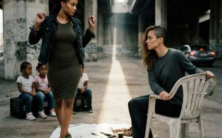 "Your hands remember what your mind forgets," she told her three-year-old daughter every night under a highway overpass. For eleven months, Danielle braided hair on concrete to feed her children — no license, no salon, no safety net. Then a woman in a black BMW pulled to the curb and watched her hands for four full minutes without getting out. When she finally spoke, it wasn't about the braids. It was about a debt she'd been carrying for eight months — and a kitchen chair she'd left behind in a house she couldn't bear to enter.