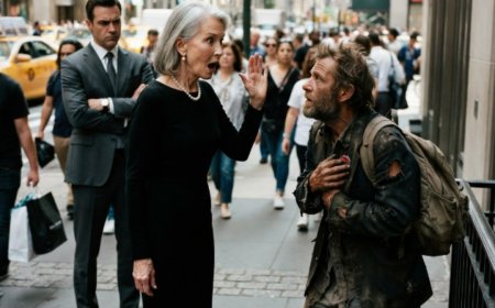 "That brooch belongs to my son," the billionaire cried, stopping traffic on Fifth Avenue to confront a homeless man wearing it. Everyone thought it was just a coincidence. Then she took him home, he looked at her son's photograph, and said something that made the nephew's face go pale — the man on the street might have been erased for a reason.