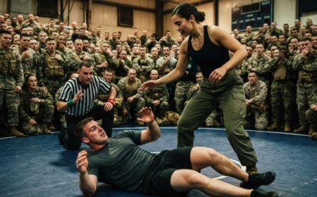 "I'm a Navy SEAL!" the sergeant charged at her, throwing everything he had into one final punch. She sidestepped by inches, drove a palm into his chest, and watched him hit the mat gasping for air. Then she reached down to help him up — and what he did next in front of 200 witnesses changed everything.