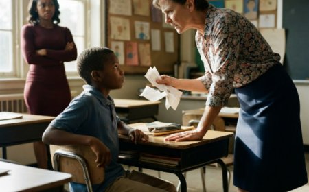 "You're going to rewrite this assignment with the truth," the teacher stood over his desk and tore his paper to shreds. The whole class watched this 10-year-old Black boy's face crumble. Then his father walked through the door in full dress uniform — four silver stars on each shoulder — and the teacher completely froze in the middle of her sentence.