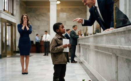 "Check your account?" the bank manager laughed, his voice echoing across the marble lobby. A 10-year-old Black boy in cracked thrift-store shoes stood alone as wealthy customers joined in the mockery. Then his uncle walked through the automatic doors — and within minutes, the man who had called him a beggar was begging for his career. What happened next changed everything.