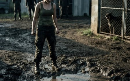"She stood at the edge of that mud pit, 19 years old, 115 pounds, no family, no one in the world who would pick up a phone and say 'this isn't right.' Her dog tags were in the brown water, face up — her name visible, placed there so she'd see it, so the message would be clear. She didn't pick them up. She walked away. And then her K9 found 18 bombs — and saved the life of one of the men who put her name in the dirt."