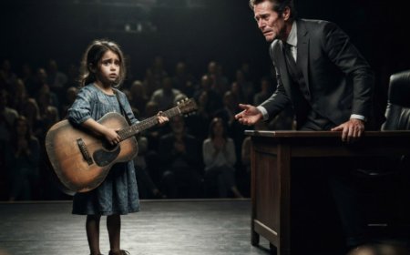"Please don't take my sunshine away," the seven-year-old girl sang, her voice trembling under the bright stage lights. She had no idea the man watching her from the judge's table was the father who walked away before she could walk at all. Then he stood up, microphone shaking in his hand, and said one sentence that made the entire audience gasp — and changed two families forever.