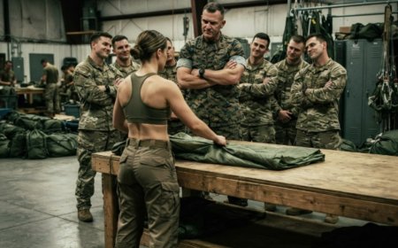 "That's a nice bra, sweetheart," the Gunnery Sergeant sneered in front of his Rangers as I folded my parachute. I didn't respond — just kept working. Then he gave me false coordinates during a 72-hour desert exercise, sent me into unstable terrain, and triggered a rockslide that nearly killed everyone. When I climbed a 60-foot cliff to save his life wearing that same sports bra, he was still screaming that I didn't belong... until the court-martial played the audio recordings of every lie he'd told.
