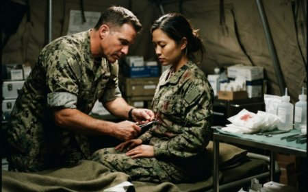 "You refuse morphine?" the SEAL medic asked, staring at the blood-soaked corpsman sitting perfectly still. She had shrapnel in her side and had been treating other casualties for four hours without flinching. He pulled the jagged metal from her wound — and she didn't even gasp. Then he noticed the scars on her forearms. Symmetrical. Deliberate. The kind he'd seen exactly once before. He pulled her service record and found a six-month gap. That's when everything changed.