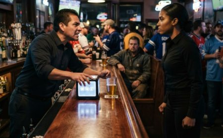  "You think you're too good for this job?" the arrogant manager shoved the glowing electronic tip jar across the bar, threatening to cut my hours for questioning missing wages. Then a quiet regular in ripped clothes stood up from booth seven... and exposed the sixty-thousand-dollar secret destroying our lives.
