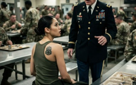 "She's just another lieutenant," the mess hall whispers said. Then a heat wave hit Fort Stevens, and Kira Brennan peeled off her outer uniform in the crowded dining facility. A single tattoo on her shoulder blade made a 52-year-old general stop mid-stride. He recognized the family crest instantly — three generations of Holloway service. The daughter he'd disowned eight years ago had been serving in his command the entire time. And she had just proven herself the finest tactical officer he'd ever trained.