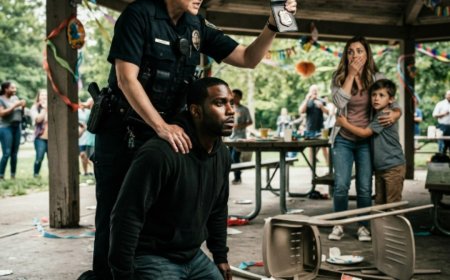 "Break up this ghetto circus," the lieutenant said, storming toward the birthday celebration. She flipped the table and sent an 8-year-old's Spider-Man cake exploding across the concrete. I watched this father being forced to his knees in the dirt while his son cried—and then he pulled out a badge. The officer who had been mocking him went pale. She had just humiliated an FBI agent in front of 30 witnesses.