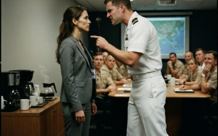"Your clearance doesn't register," the lieutenant sneered, grabbing her badge while twelve officers watched in silence. Then he pulled up a photo from Afghanistan with a different name attached to her face — and the room went deadly quiet. But it was what he searched for next that triggered a red warning screen, made an admiral burst through the doors, and revealed a truth that would destroy his career and change everything she'd been hiding for three months.