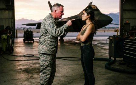 "You're just a mechanic," the colonel sneered, shoving paperwork across the hangar bay as she stood in her grease-stained uniform. For four years, everyone at Falcon Ridge dismissed her as just the maintenance girl. But when unidentified enemy aircraft flooded the radar screens and every qualified pilot was grounded, she climbed into an F-22 Raptor — and within minutes, they realized their biggest oversight was the only one who could save them all.