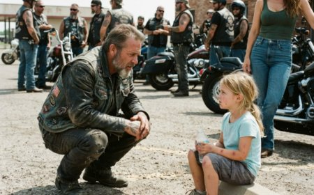 "Who hurt you?" the Hells Angel asked the little girl sitting alone on the curb. She didn't flinch, didn't cry. She just looked up at the tattooed stranger and whispered four words that stopped every single one of his hardened men cold. Then a black pickup pulled in, and everything became a race against the dark.